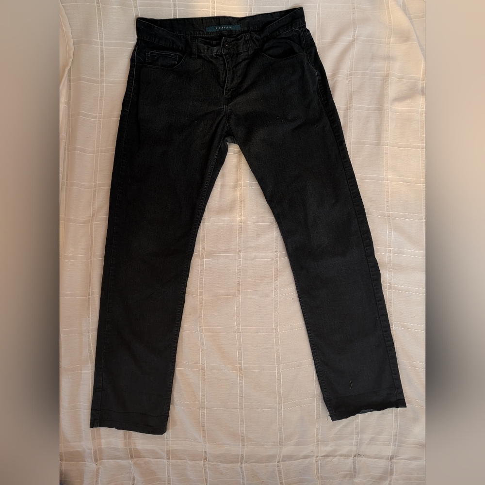 Perry Ellis Men's Dark Black Skinny Jeans